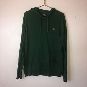 Men’s Lacoste pull over hoodie color green size5
